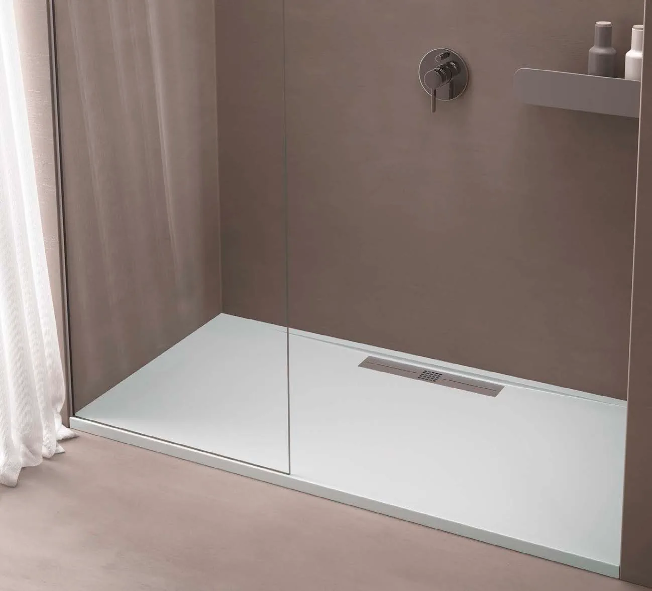 Plato de ducha a medida de resina antideslizante, gama Stone Side