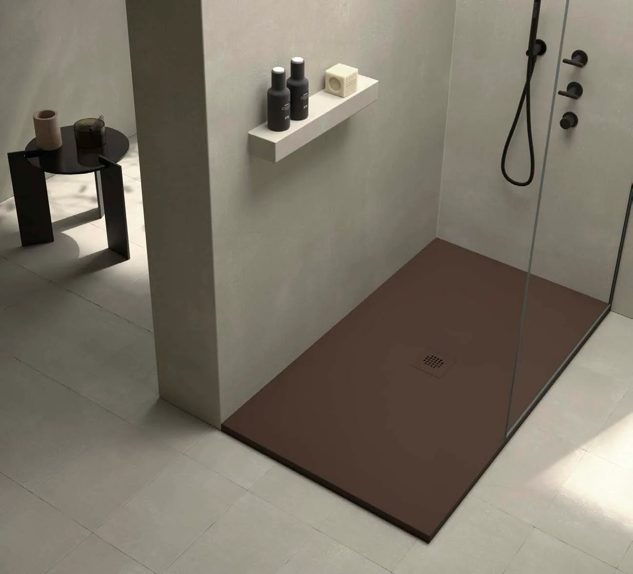 Plato de ducha Stone Sorty con desagüe central